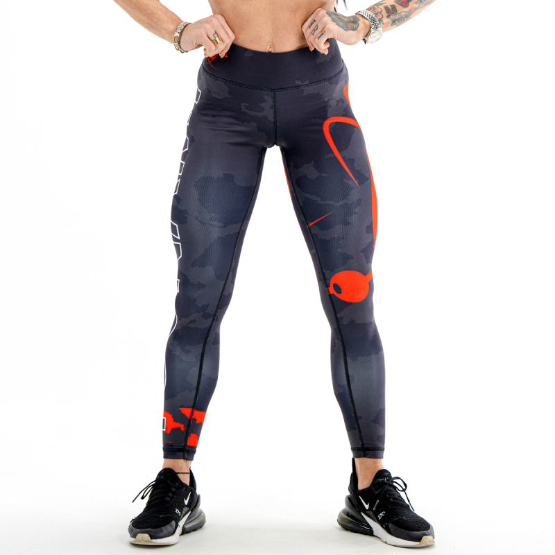 Leggings black camo donna