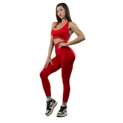 Leggings Seamless donna rosso