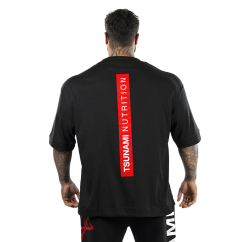 T-shirt Box Logo Oversize Tsunami Uomo Nero