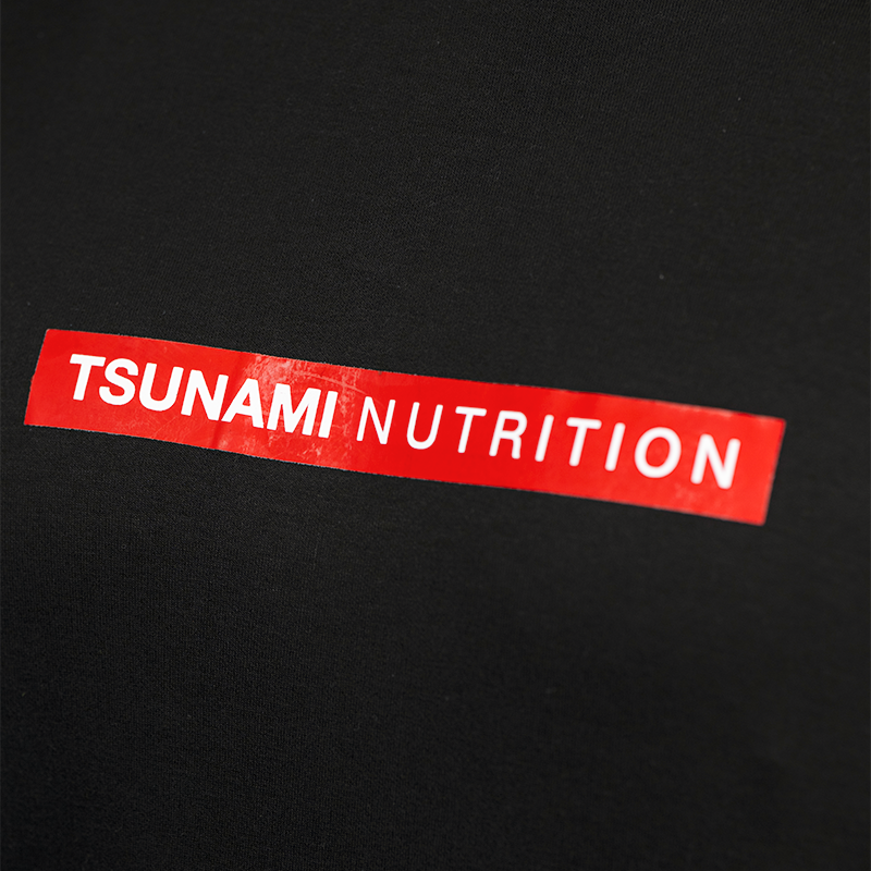T-shirt Box Logo Oversize manica lunga Tsunami Uomo Nera