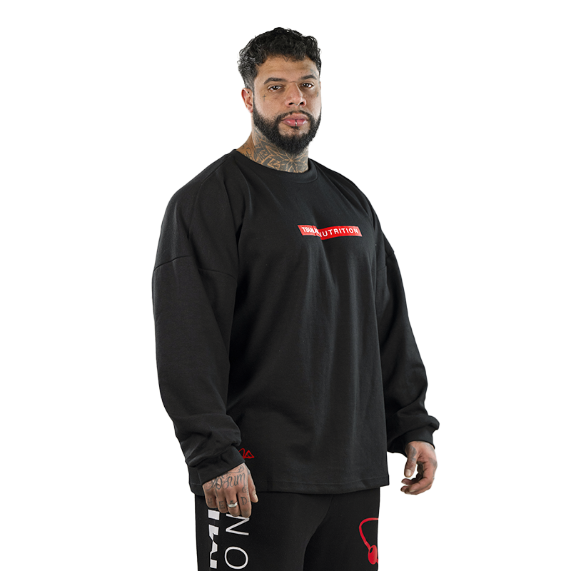 Felpa Bianca T-shirt Box Logo Oversize Manica Lunga Tsunami Uomo