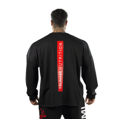 T-shirt Box Logo Oversize manica lunga Tsunami Uomo Nera