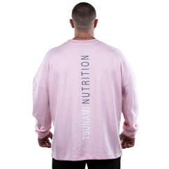 T-shirt Box Logo Oversize manica lunga Tsunami Uomo Rosa