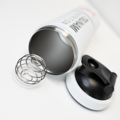 Shaker Metal Bianco con Portapillole 600 ml + 200 ml