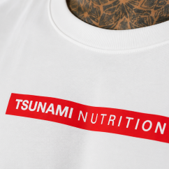T-shirt Box Logo Oversize manica lunga Tsunami Uomo Bianca