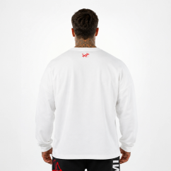T-shirt Box Logo Oversize manica lunga Tsunami Uomo Bianca