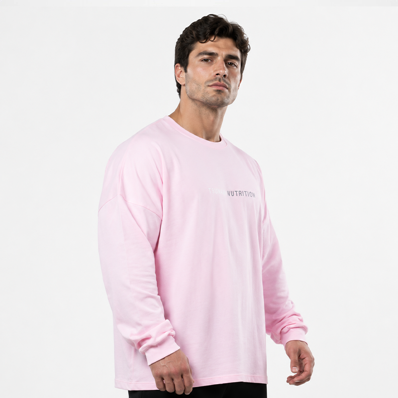 T-shirt Oversize Manica Lunga Tsunami Rosa