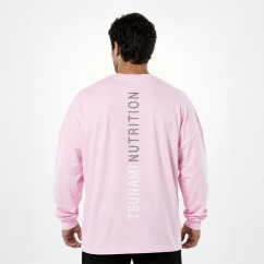 T-shirt Oversize Manica Lunga Tsunami Rosa