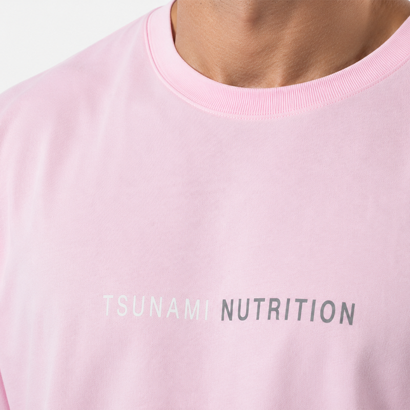 T-shirt Oversize Manica Lunga Tsunami Rosa