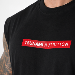 T-shirt Box Logo Oversize Tsunami Uomo Nero