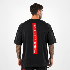 T-shirt Box Logo Oversize Tsunami Uomo Nero