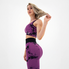 Top Donna Seamless Tie Dye Borgogna