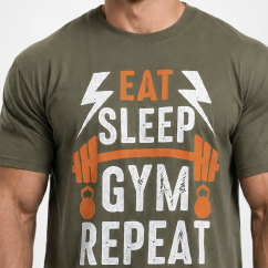 T-Shirt Oversize Vintage "EAT-SLEEP-GYM-REPEAT"