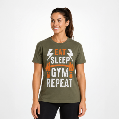 T-Shirt Oversize Vintage "EAT-SLEEP-GYM-REPEAT"