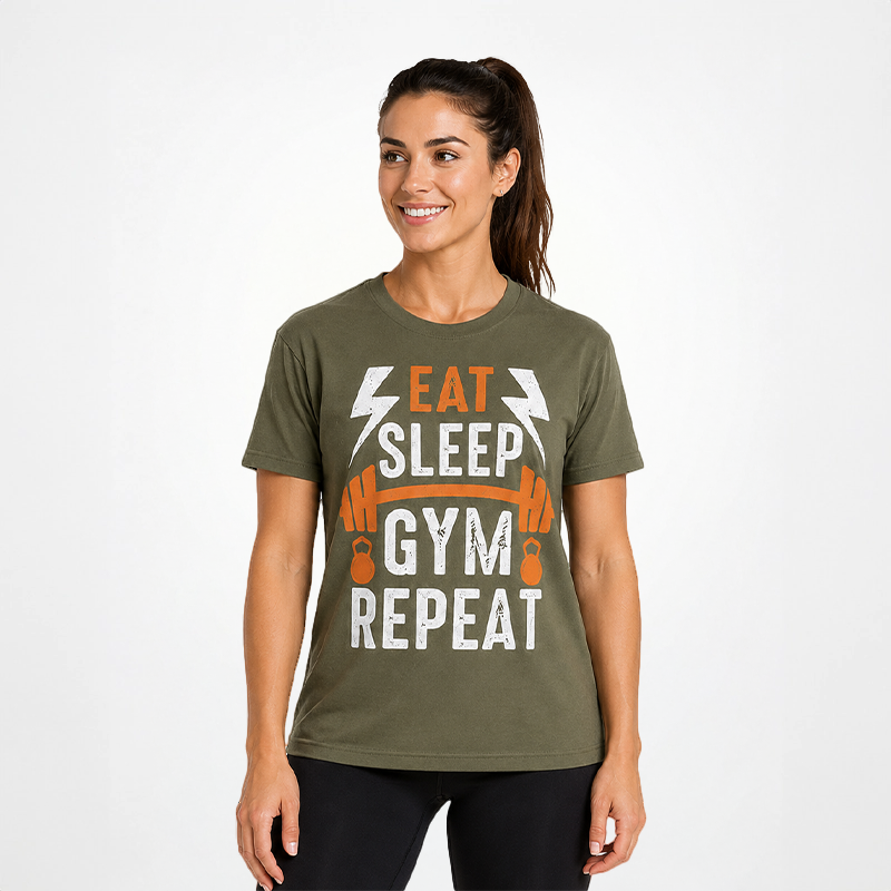 T-Shirt Oversize Vintage "EAT-SLEEP-GYM-REPEAT"