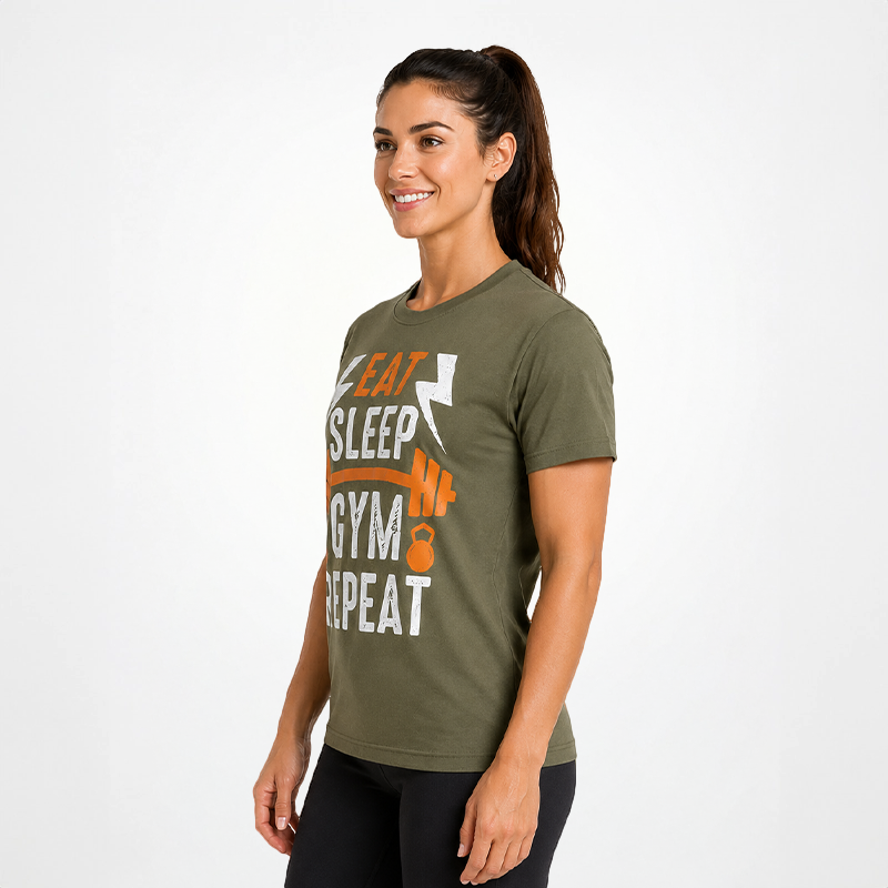 T-Shirt Oversize Vintage "EAT-SLEEP-GYM-REPEAT"