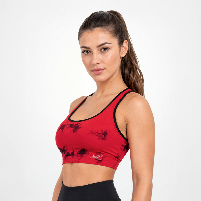 Top Donna Seamless Tie Dye Rosso