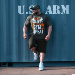 T-Shirt Oversize Vintage "EAT-SLEEP-GYM-REPEAT"