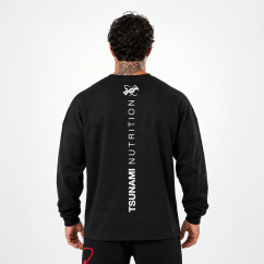 T-shirt Oversize manica lunga Tsunami Nera
