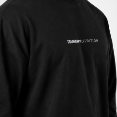 T-shirt Oversize manica lunga Tsunami Nera