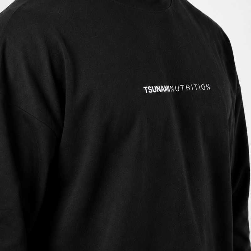T-shirt Oversize manica lunga Tsunami Nera