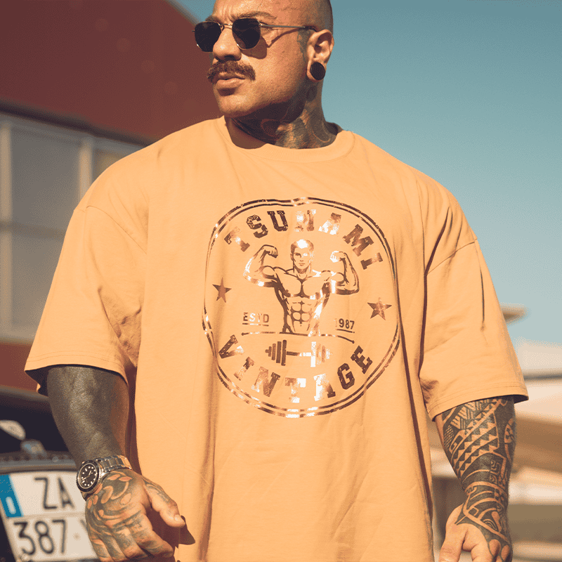 T-Shirt Oversize Tsunami Vintage Double Biceps