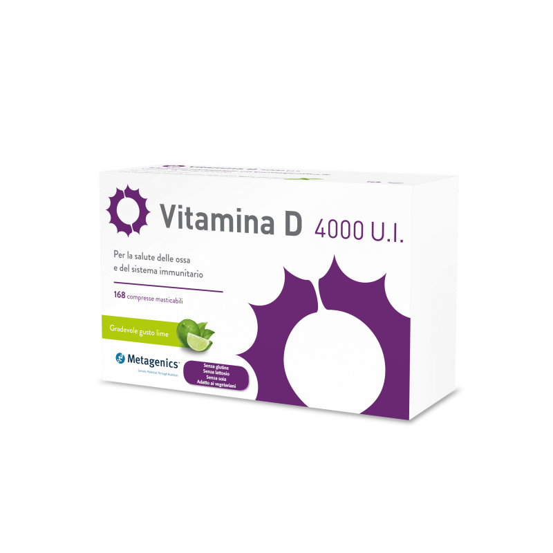 METAGENICS Vitamina D 4000 UI vitamin D supplement 168 chewable tablets 